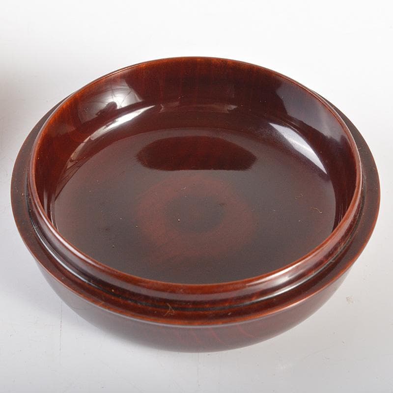 人間国宝 山下義人作 屋島神社古材 木地 呂塗蒔絵香合 芙蓉 共箱 V