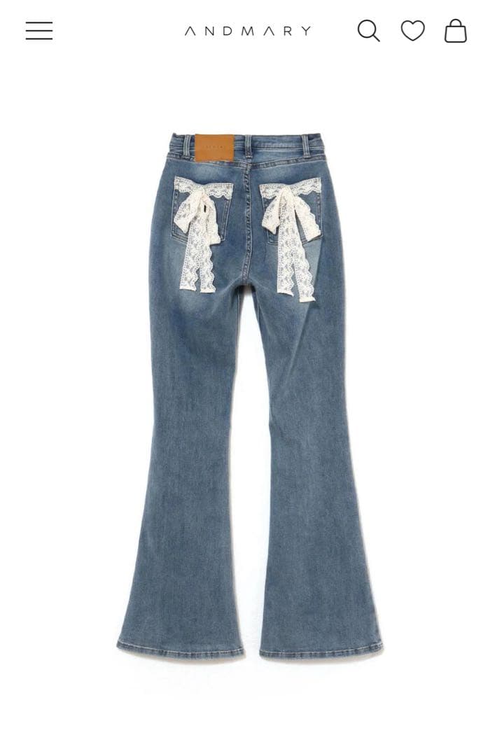 andmary Lacey ribbon denim 新品タグ付き S Lacey ribbon denim