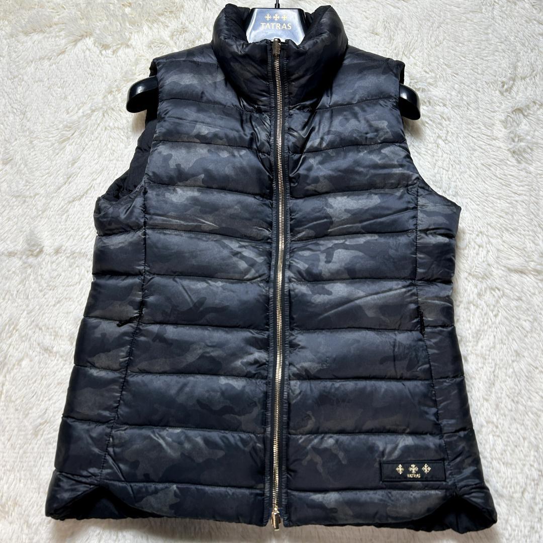 美品✨タトラス ダウンベスト リバーシブル カモフラ柄 ブラック M