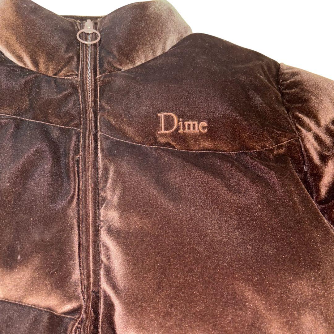 Dime ブラウン ベロアダウンジャケットS - メルカリ