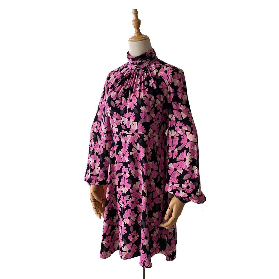 美品 kate spade ケイトスペード 花柄 ワンピース 2 ピンク - メルカリ