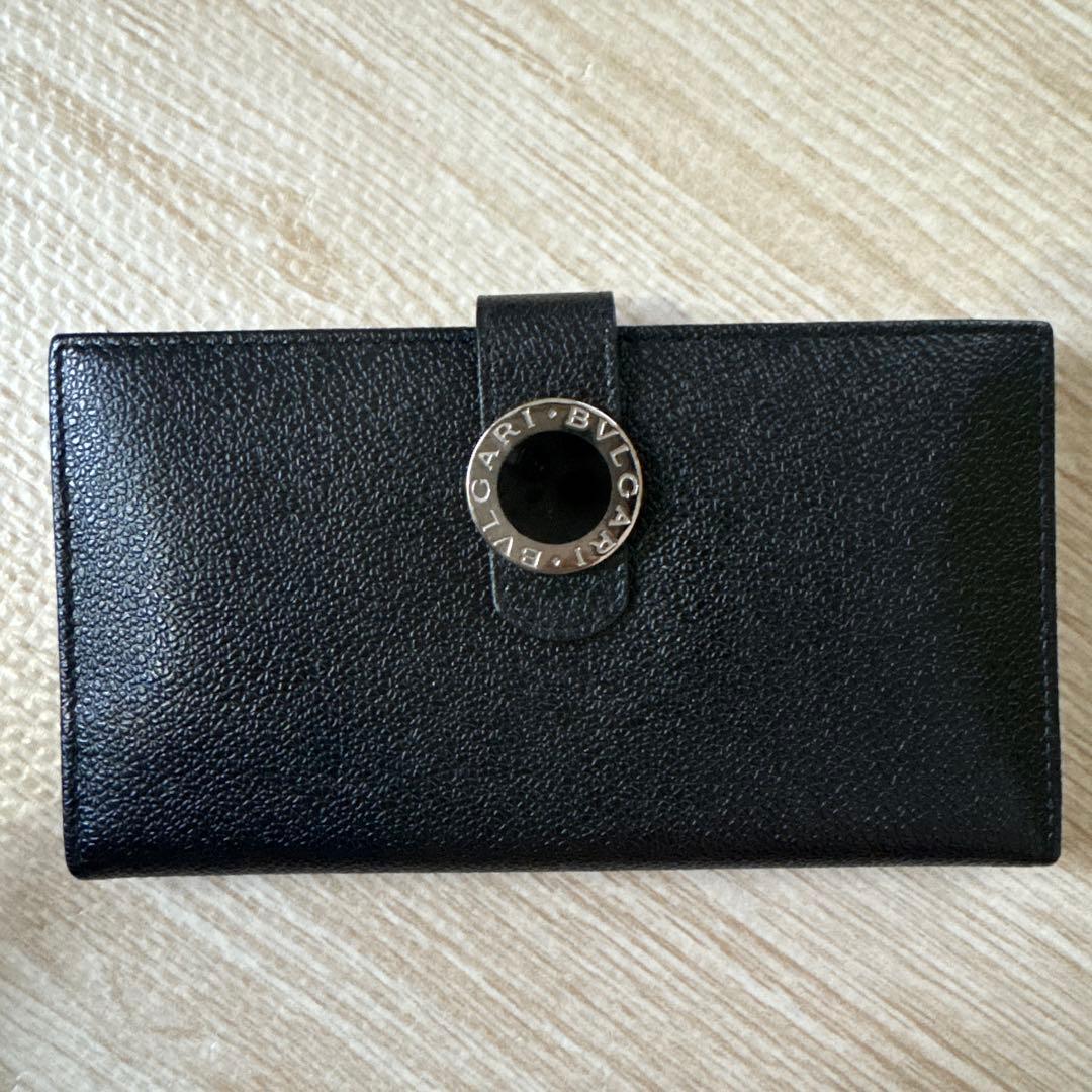 BVLGARI ブルガリ　ブラック　長財布　箱付き 早い者勝ち】ブルガリ 長財布 ブラック レザー ロゴプレート 箱 #B657