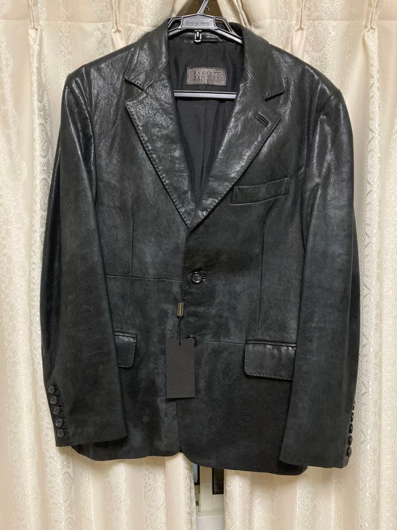 BARNEYS NEW YORK ブラックレザージャケット サイズ50 中古・古着通販】BARNEYS NEWYORK (バーニーズ・ニューヨーク) BARNEYS