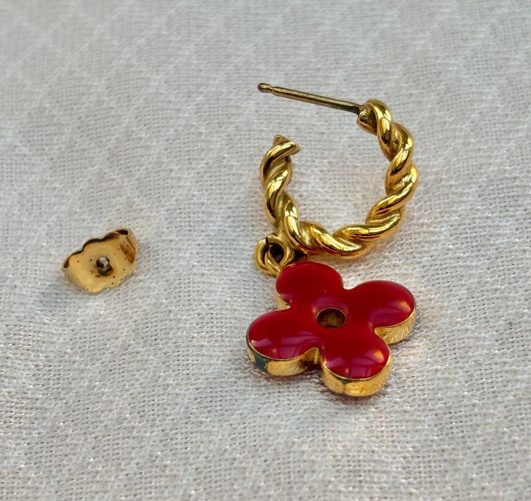 LOUIS VUITTON ブークルドレイユ ピアス 赤 黄 ゴールド 3点 - メルカリ
