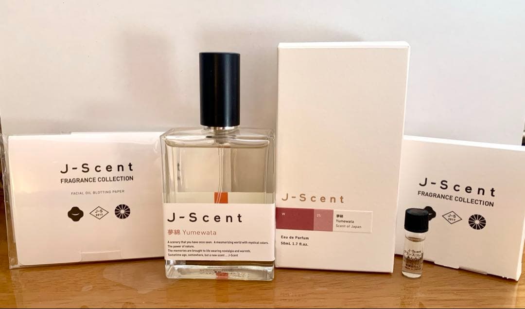 j scent 夢綿+おまけ(あんみつサンプル、和肌・恋雨油紙、アオイモモ紙石鹸 W05 紙せっけん / Paper Soap パフュームオイル - J-Scent（ジェイ