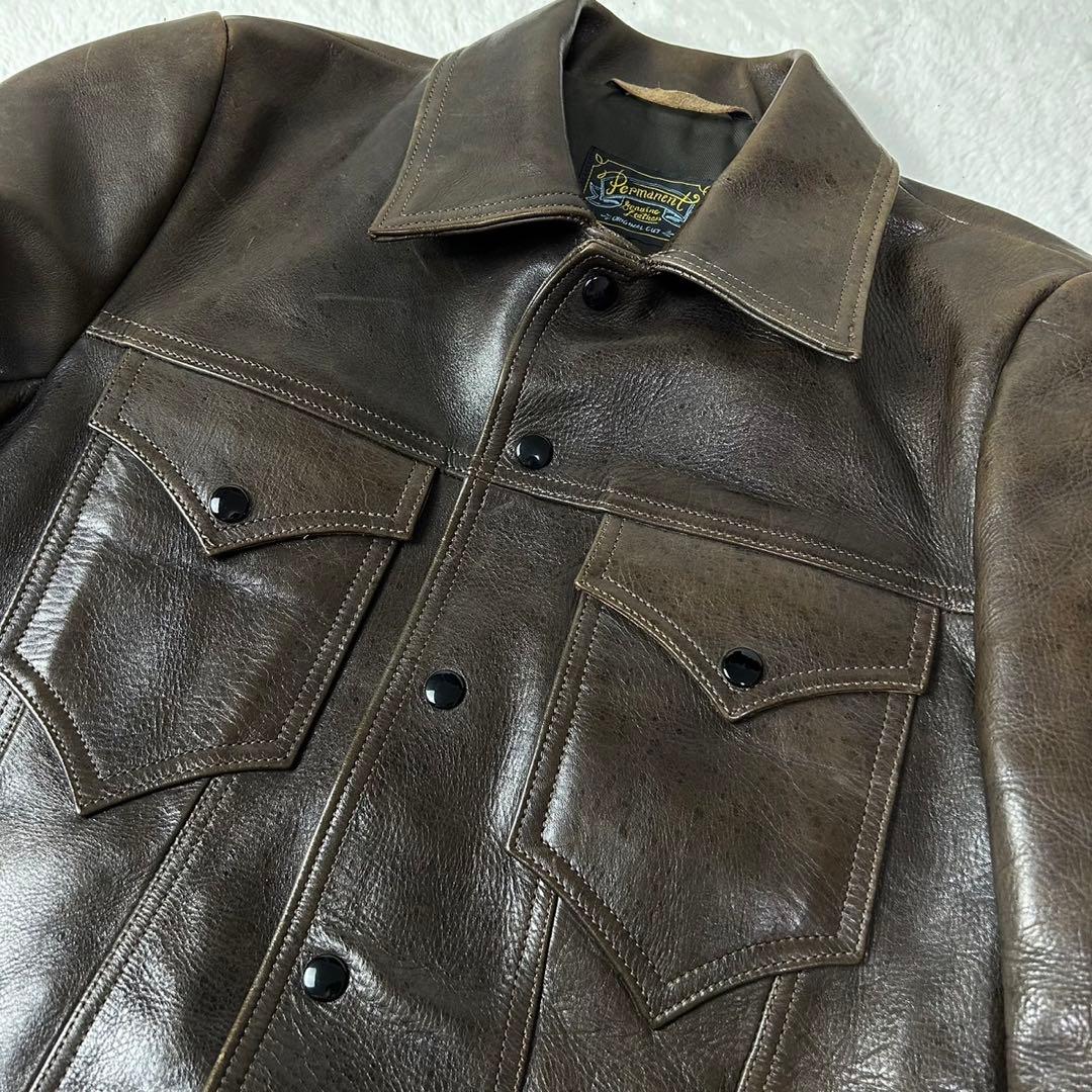 美品 PERMANENT GENUINE レザージャケット 牛革 3rd - メルカリ