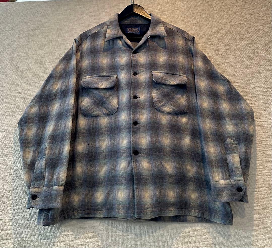 超スペシャル 60s ペンドルトン オンブレ チェック シャツ XL ブルー