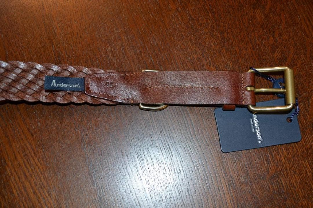 新品アンダーソン一枚革編み込みレザーベルト】 - メルカリ