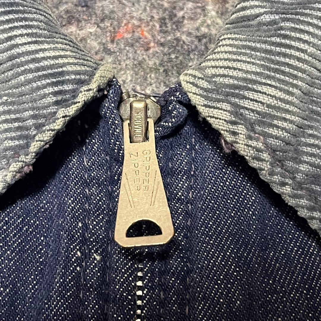 シアーズ 60s 70s デニムデトロイトジャケット フェード 短丈 濃紺