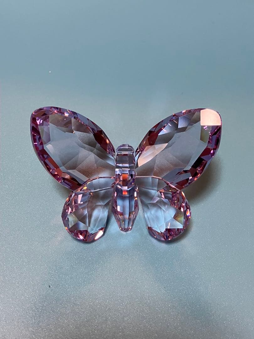 スワロフスキー バタフライ 蝶 置物 フィギュリン パープル - メルカリ