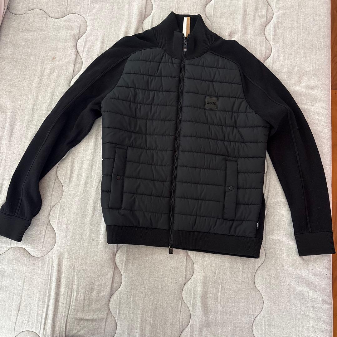 【マサ】HUGO BOSS ジップアップジャケット ミックスマテリアル Amazon.co.jp: [BOSS] [ボス] ロゴパッチ ミックスマテリアル ジップ