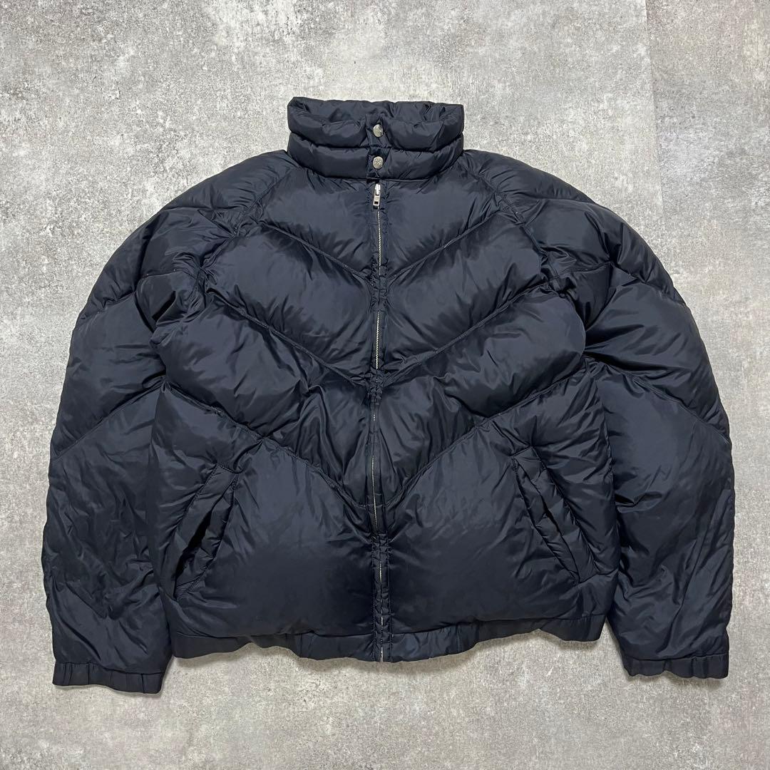 old stussy ダウンジャケット 90s 紺タグ L ネイビー 同色ロゴ - メルカリ