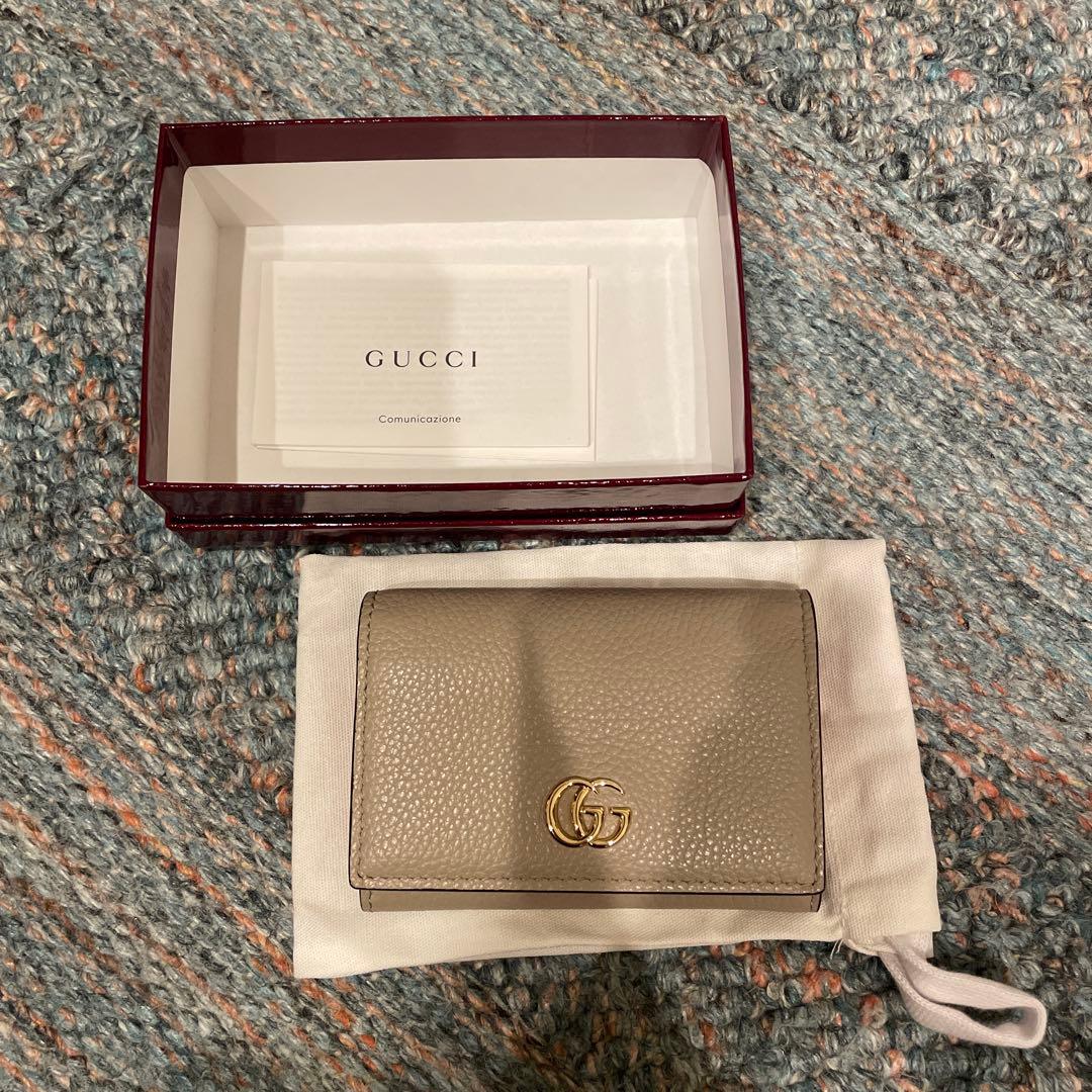 GUCCI グレー レザー 名刺入れ ベージュ 新品未使用 - メルカリ