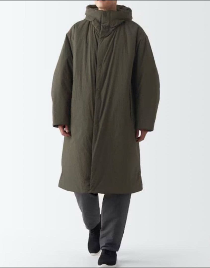 無印良品 防風撥水 中綿 ベンチコート XL モンスターパーカー 即決 無印良品〔MUJI WALKER〕防風撥水中綿ベンチコート サイズXL 黒