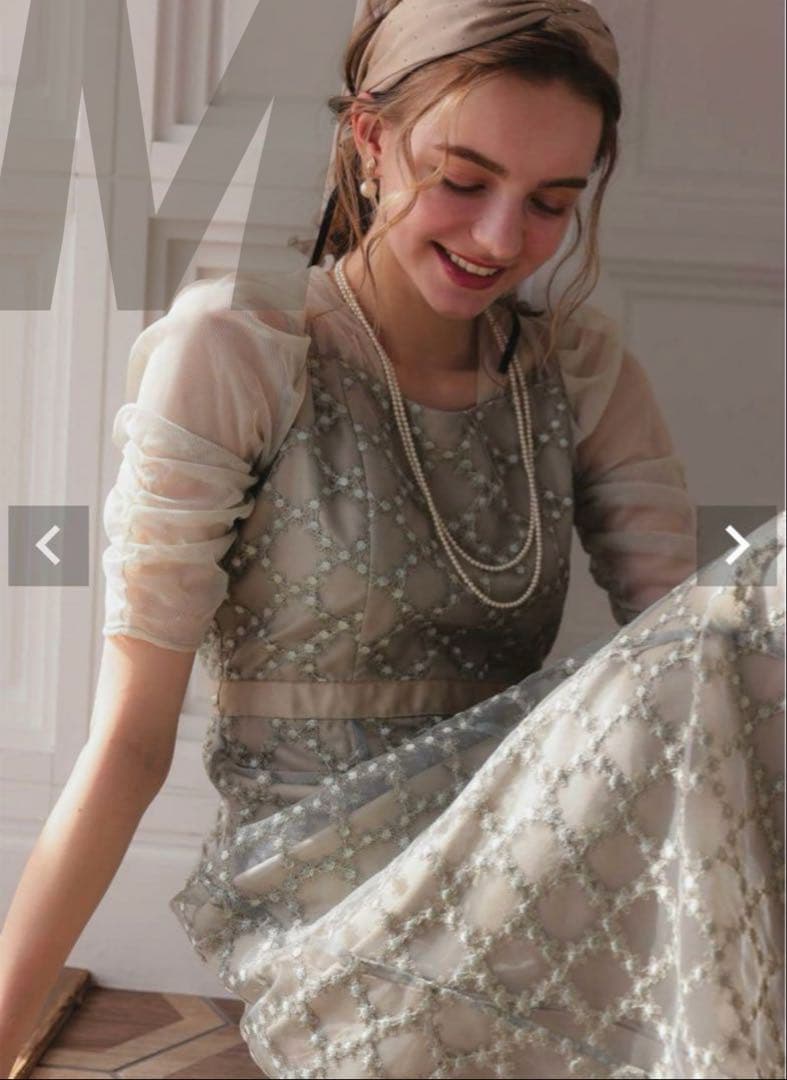 カ★新品タグ付き★ドリードール　フラワーエアリーレースドレス結婚式同窓会お呼ばれ Dorry Doll（ドリードール） ドレス フラワーエアリーレースドレス結婚