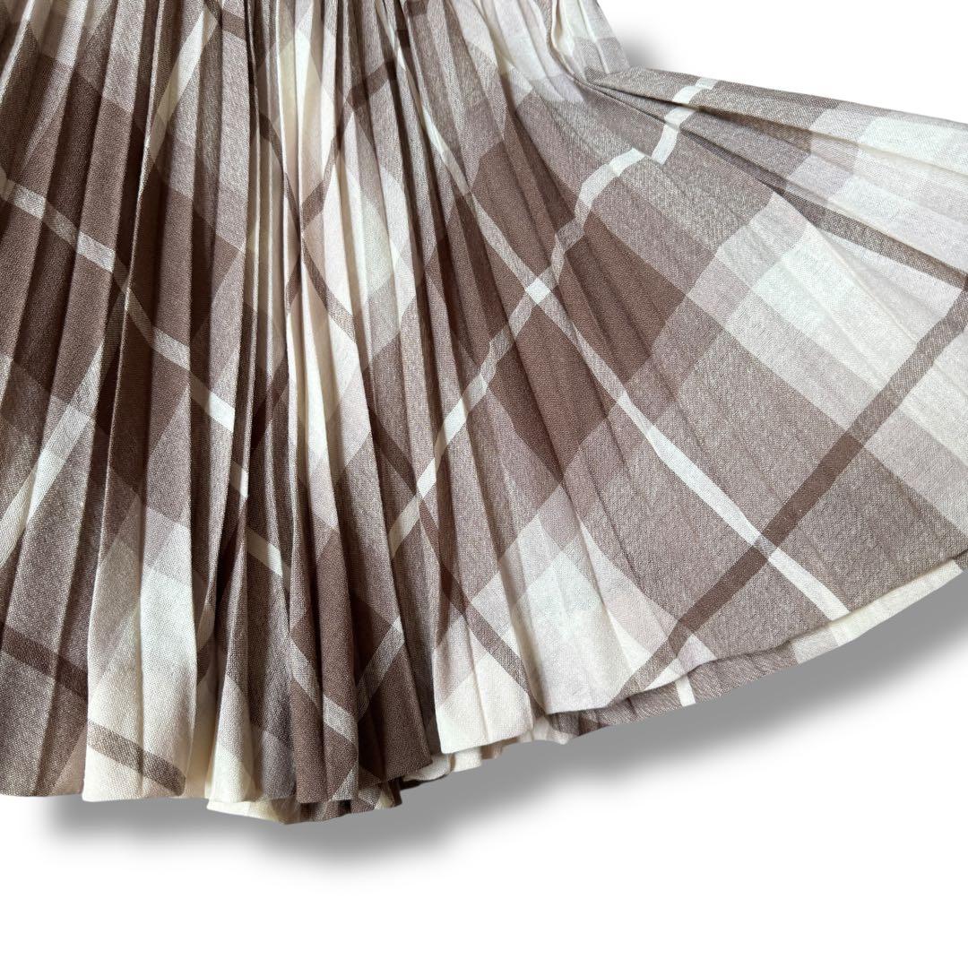 美品✨バーバリー 巻きスカート ノバチェック プリーツ 牛革ベルト y2k