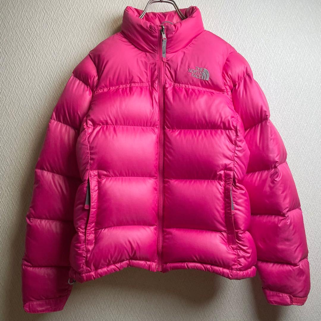 ノースフェイス ダウンジャケット ヌプシ ピンク レディース S - メルカリ