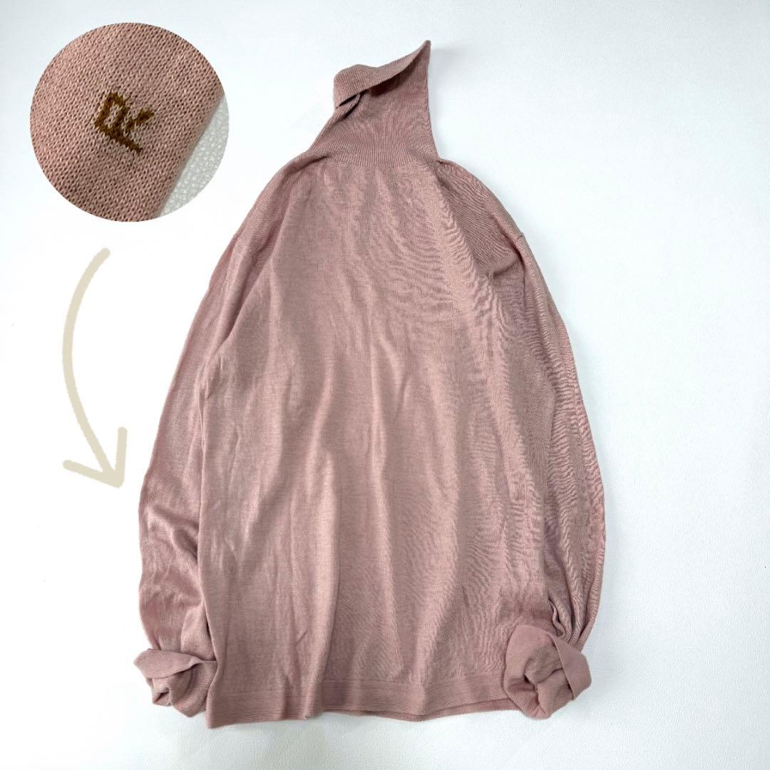 45R✨近年 ホール超ガーゼの45色908タートル ニット R刺繍 ピンク 45Rホール超ガーゼの908タートル: WOMEN｜45R