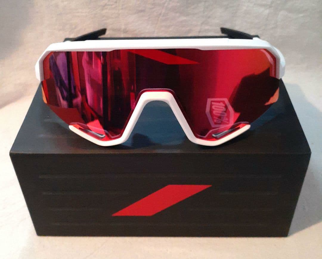 100% Slendale ホワイト レッドミラーレンズ ワンハンドレッド S3 ミラーレンズ サングラス【S3/HiPER®レンズ】｜100%（ワンハンド