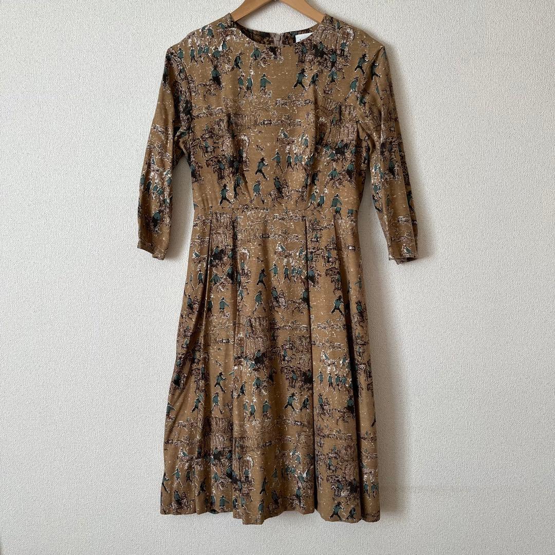 ⚠️ごるしさま専用【yuni】シルク100%アンティーク柄ワンピース Innocent World｜ロココローズ・フレアーエリザワンピース