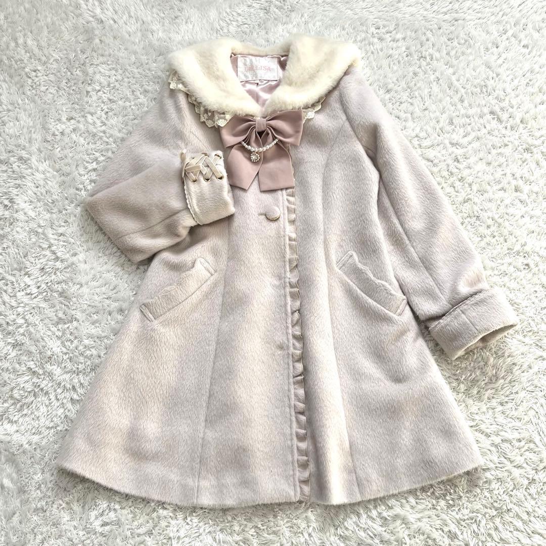 極美品】LIZ LISA リズリサ ファーセーラーAラインコート ピンク