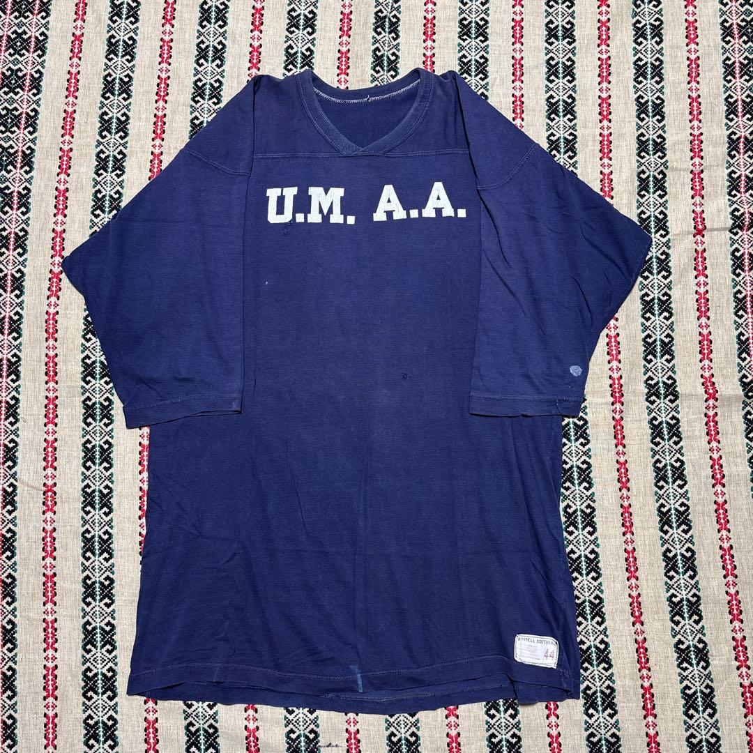 60s Russell Southern フットボールT ヴィンテージ　usa製 VINTAGE 60'S RUSSELL SOUTHERN FOOTBALL T-SHIRTS MUSTARD/40