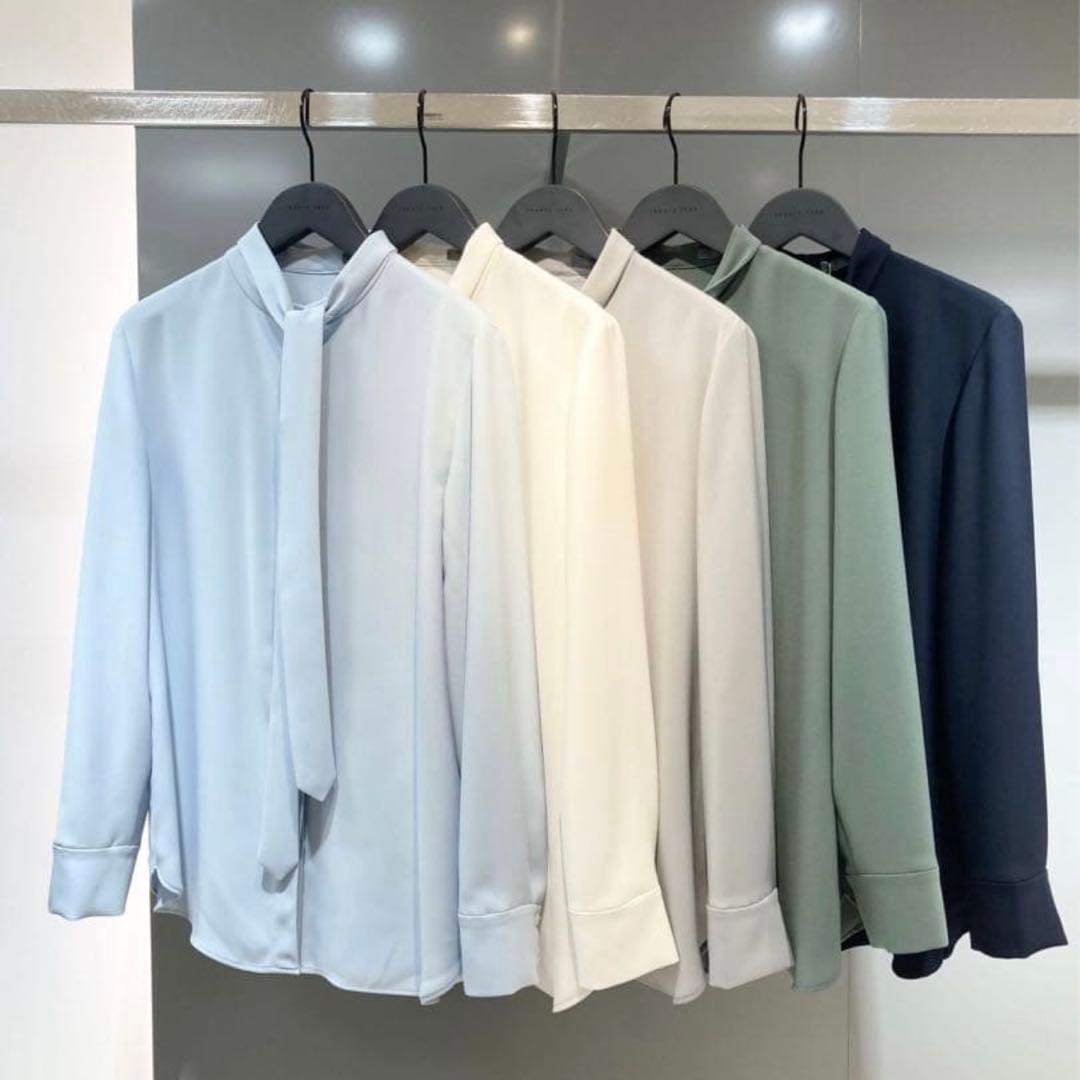 theory luxe 23SS 2Way ボウタイブラウス Jensブルー40 - メルカリ