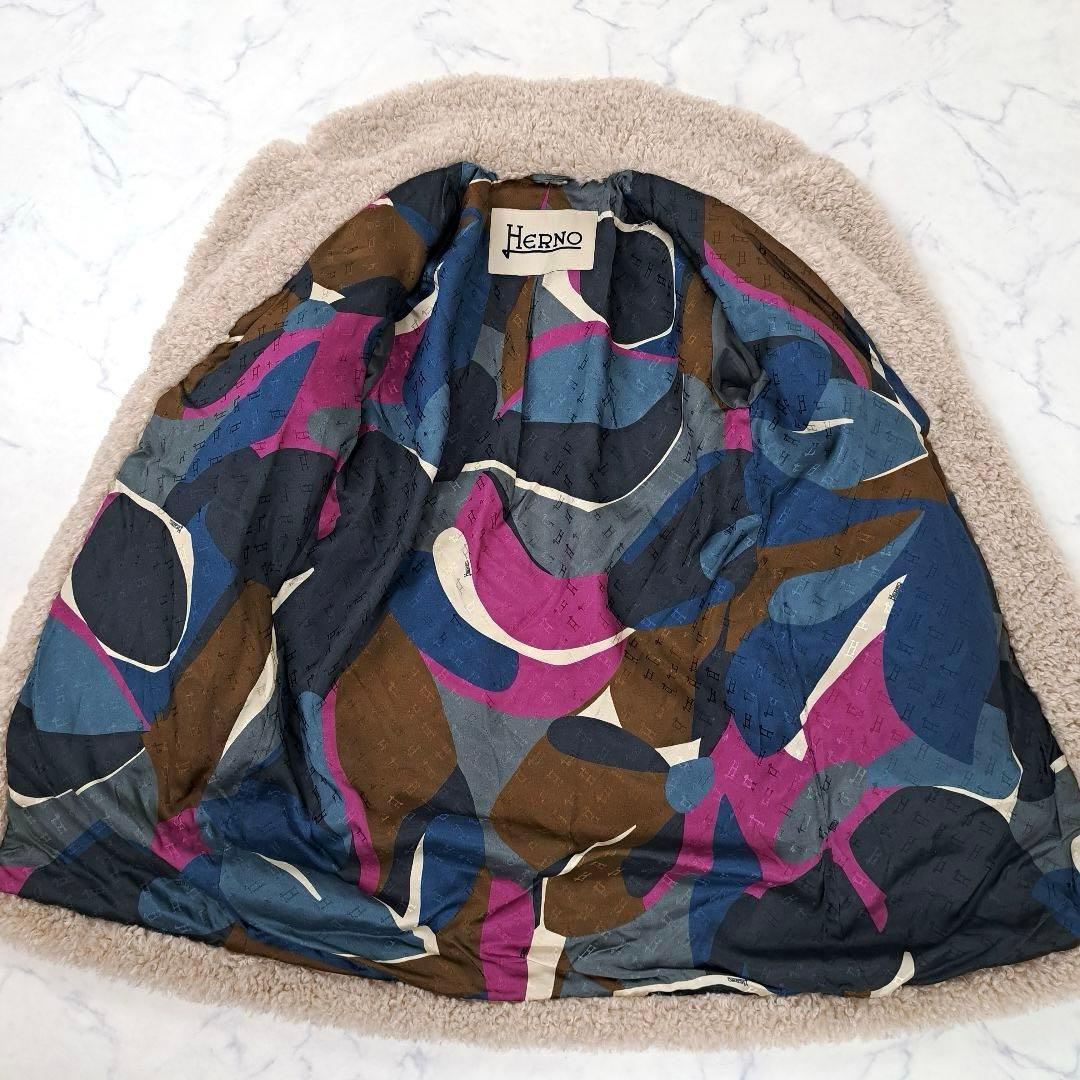 未使用級極美品☆ HERNO 2022年 ボア エコファー カーリーコート 40