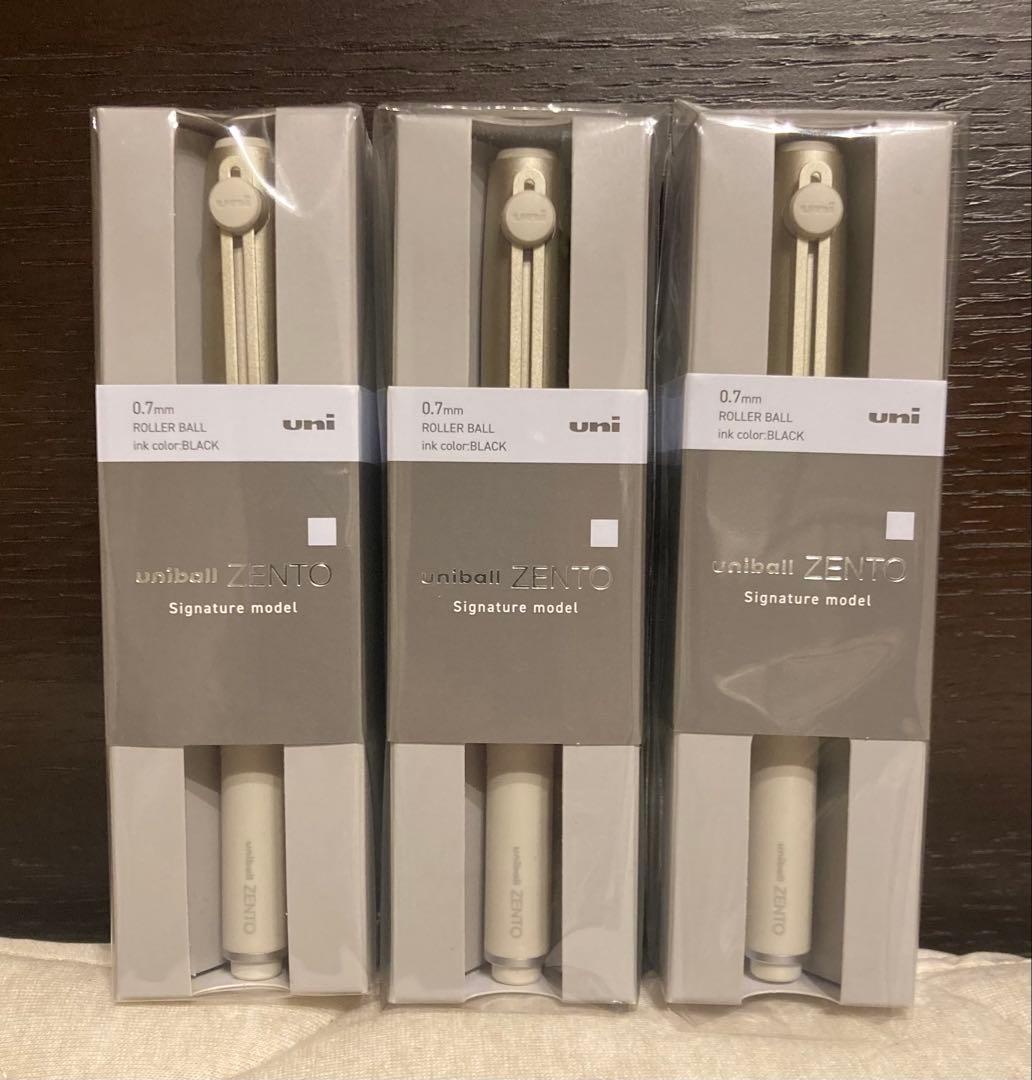 ユニボールゼント　シグニチャーモデル　ZENTO シャンパンゴールド　3本 Amazon | uniball zento ユニボールゼント シグニチャ モデル