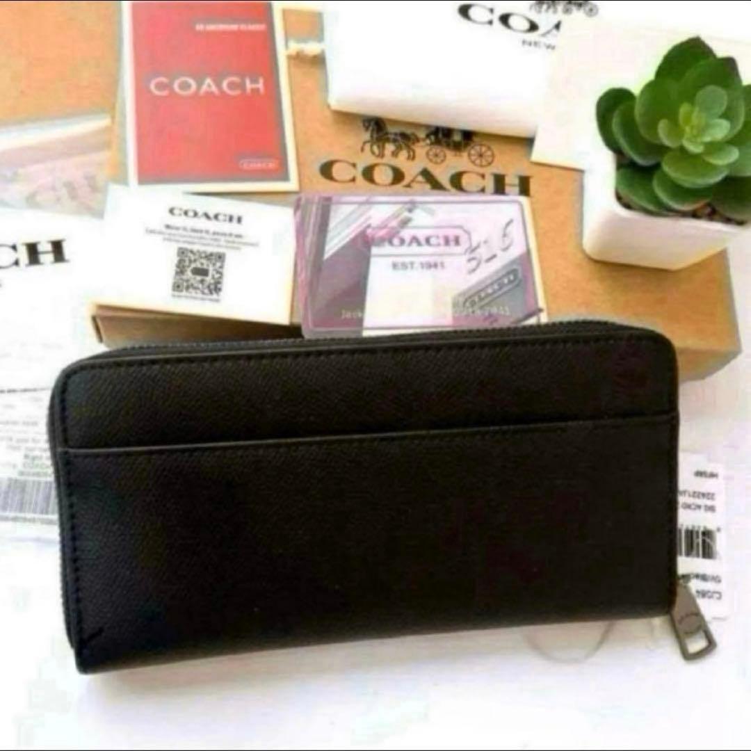 ✨新品未使用✨新作 COACH 長財布 ブラック レザー Cロゴ メンズ