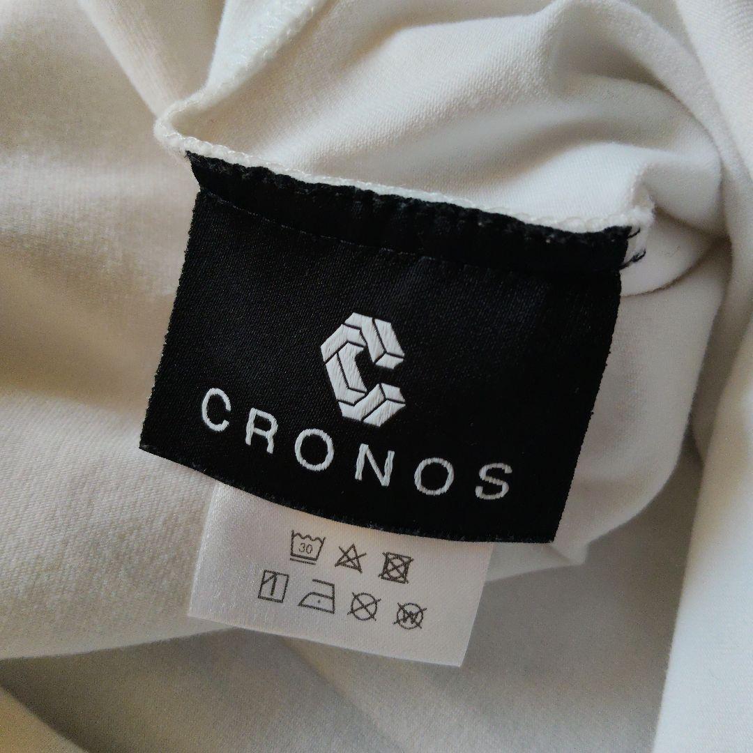CRONOS ホワイト Tシャツ 斜めストライプ - メルカリ
