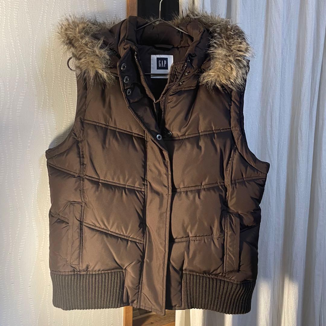 00s archive old gap 平成 ギャル男y2k ファーダウンベスト - メルカリ