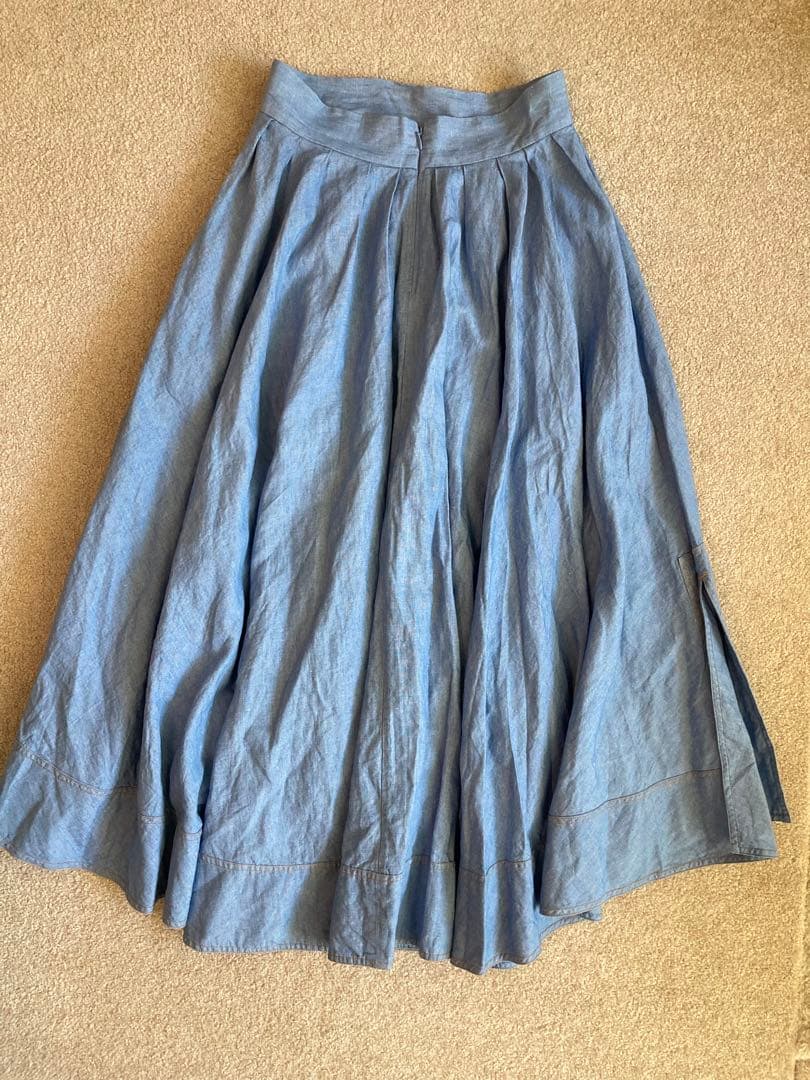 MADISONBLUEマディソンブルー タックボリュームスカート リネン混