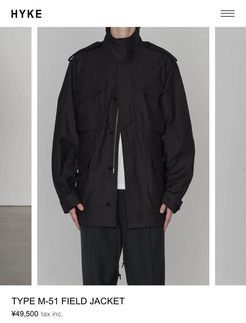 ジャケット・アウター HYKE M-51 FIELD JACKET TYPE M―51 FIELD JACKET 25FW／17482
