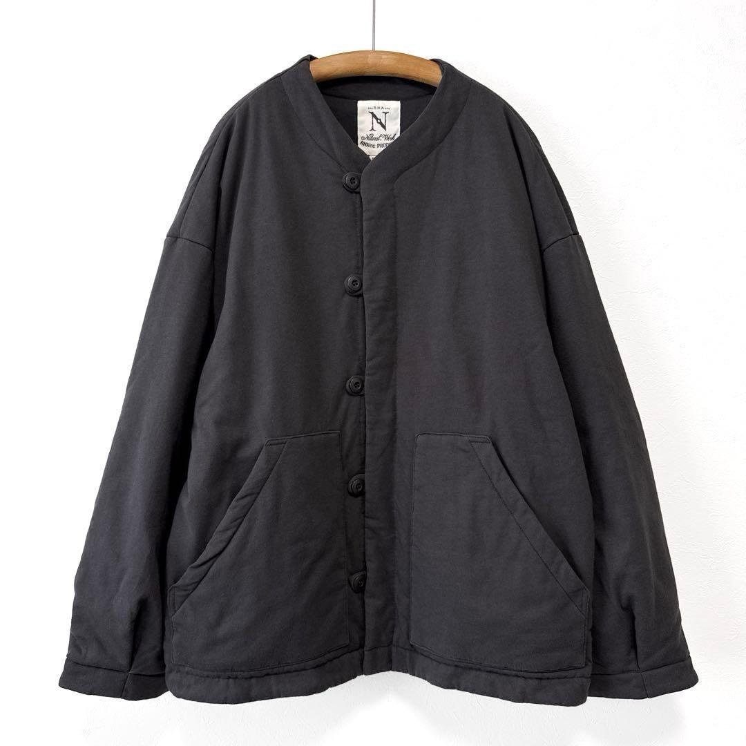 RNA-N 中綿カットソージャケット ノーカラー オーバーサイズ スミクロ J2138 ノーカラーミリタリージャケット(F ブラック): アウター - RNA