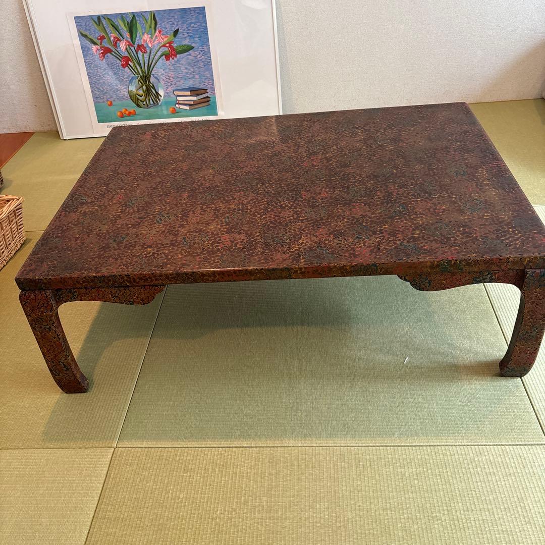 津軽塗 テーブル 座卓 伝統工芸品 漆塗り 別途脚部発送の為脚分だけ