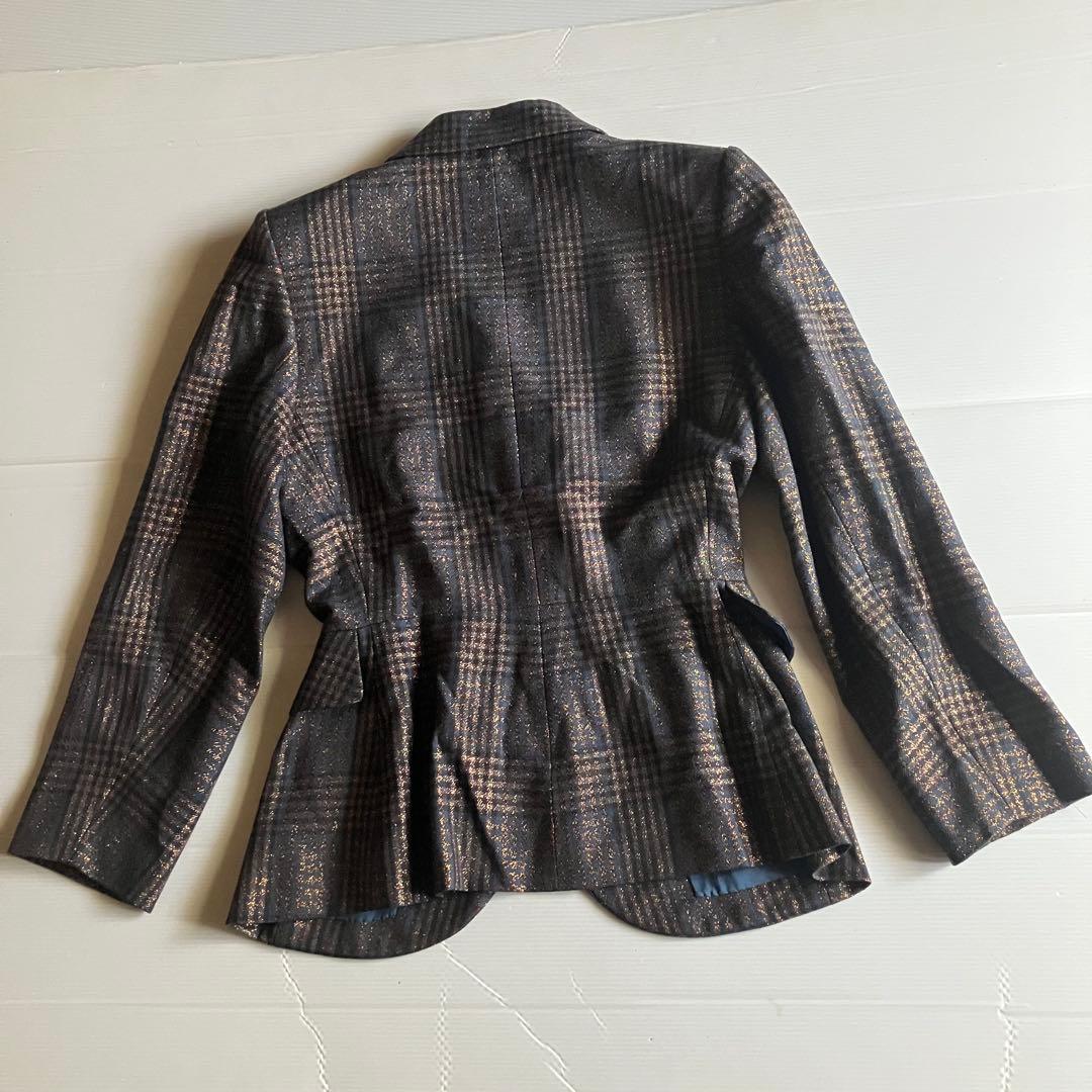 r*n様 Yves Saint Laurent 金ボタンラメチェックテーラードジ - メルカリ