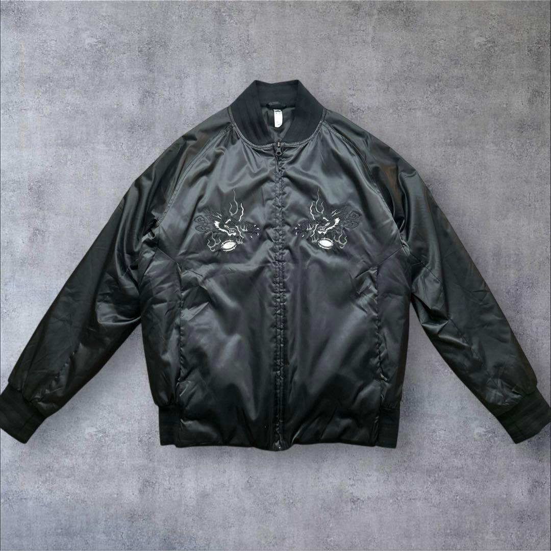 美品 adidasオールブラックス スカジャン 和柄刺繍 Lサイズ 日本限定