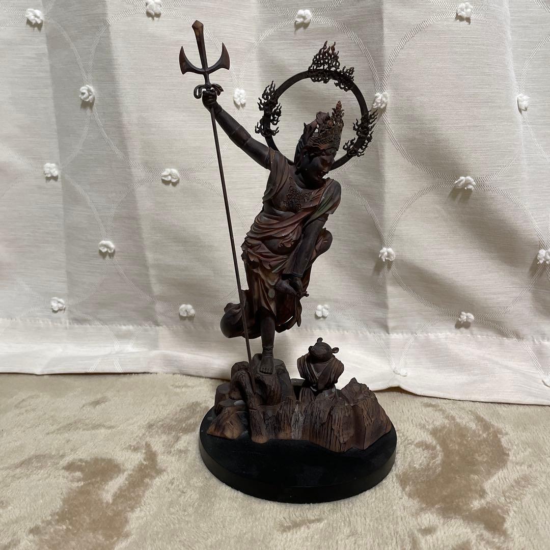 ひぶつ　うすさま明王　烏枢沙摩明王　仏像　イスム 木彫り仏像 【烏枢沙摩明王（うすさまみょうおう）】 桧木（ヒノキ