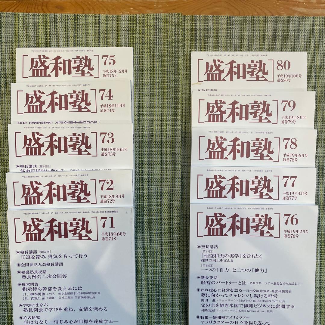 匿名配送】盛和塾機関誌『盛和塾』 通巻71号 〜 90号（20 冊） - メルカリ
