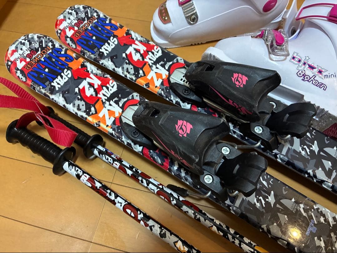 美品KAZAMA 板96cmスキーセット靴18or19or20cm - メルカリ