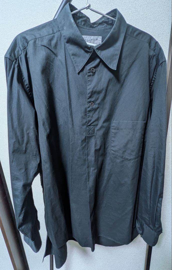 Yohji Yamamoto POUR HOMME 黒シャツ サイズ3 YOHJI YAMAMOTO POUR HOMME - FW22 Long cotton shirt with necktie