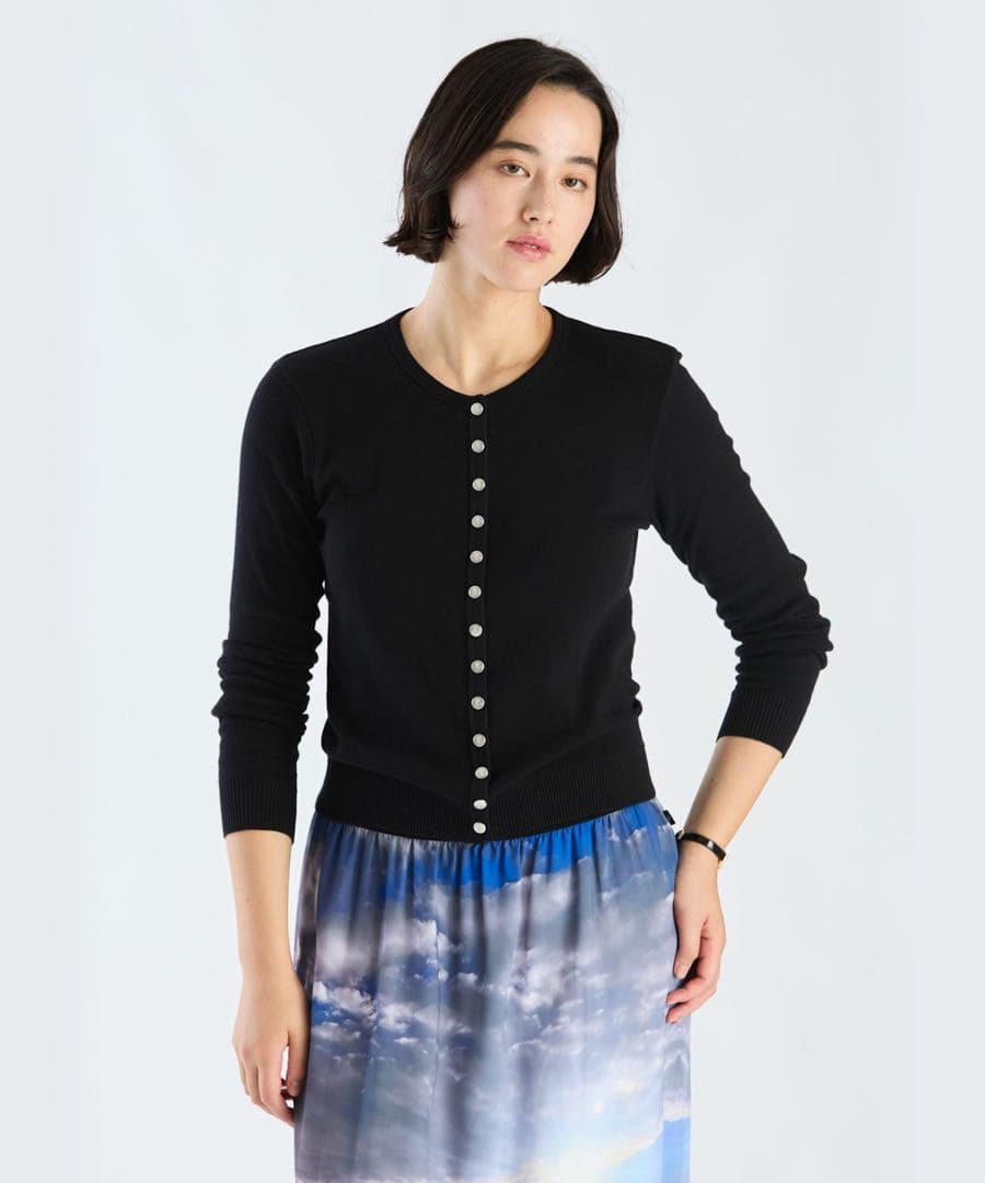 アニエスベー　コットン ニット 長袖 カーディガンプレッション \"Swing\"