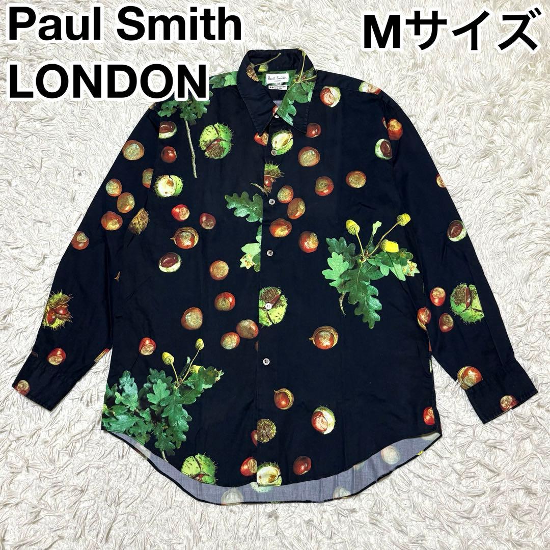 Paul Smith LONDON 長袖シャツ どんぐり 総柄 ネイビー M Paul Smith LONDON 長袖シャツ どんぐり 総柄 ネイビー M - メルカリ