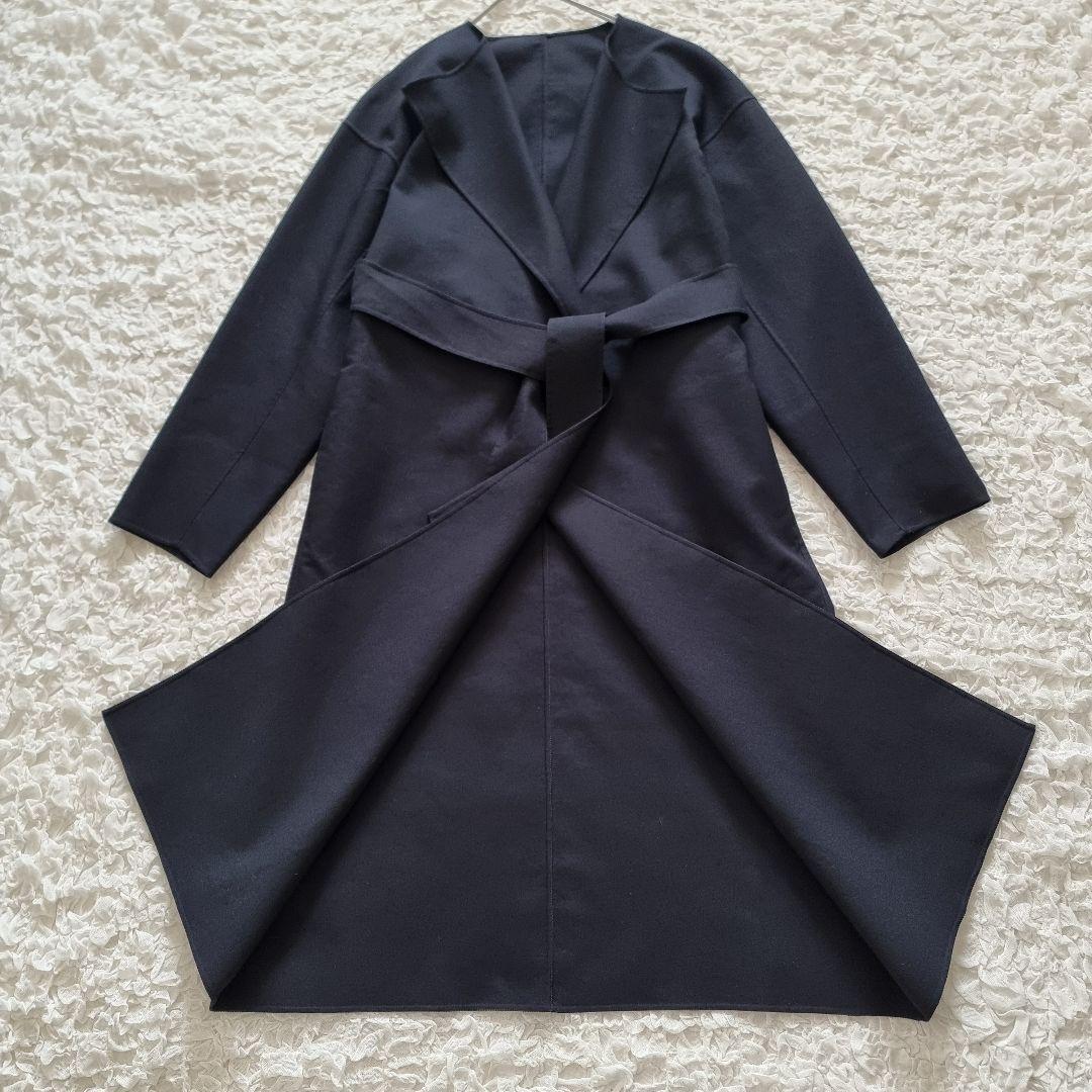 エストネーション ダブルフェイスリバーコート ベルト付 ロング