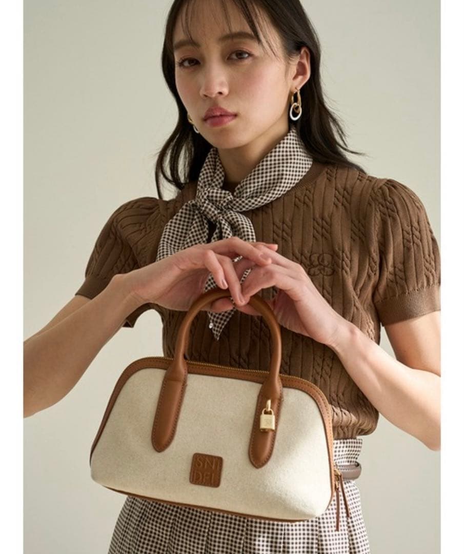 《新品未使用》SNIDEL ラウンドミニボストン　キャメル