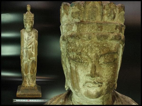 仏教美術 木彫 十一面観音 古 仏像 時代物(K-YC395) 重要文化財｜十一面観音立像｜奈良国立博物館