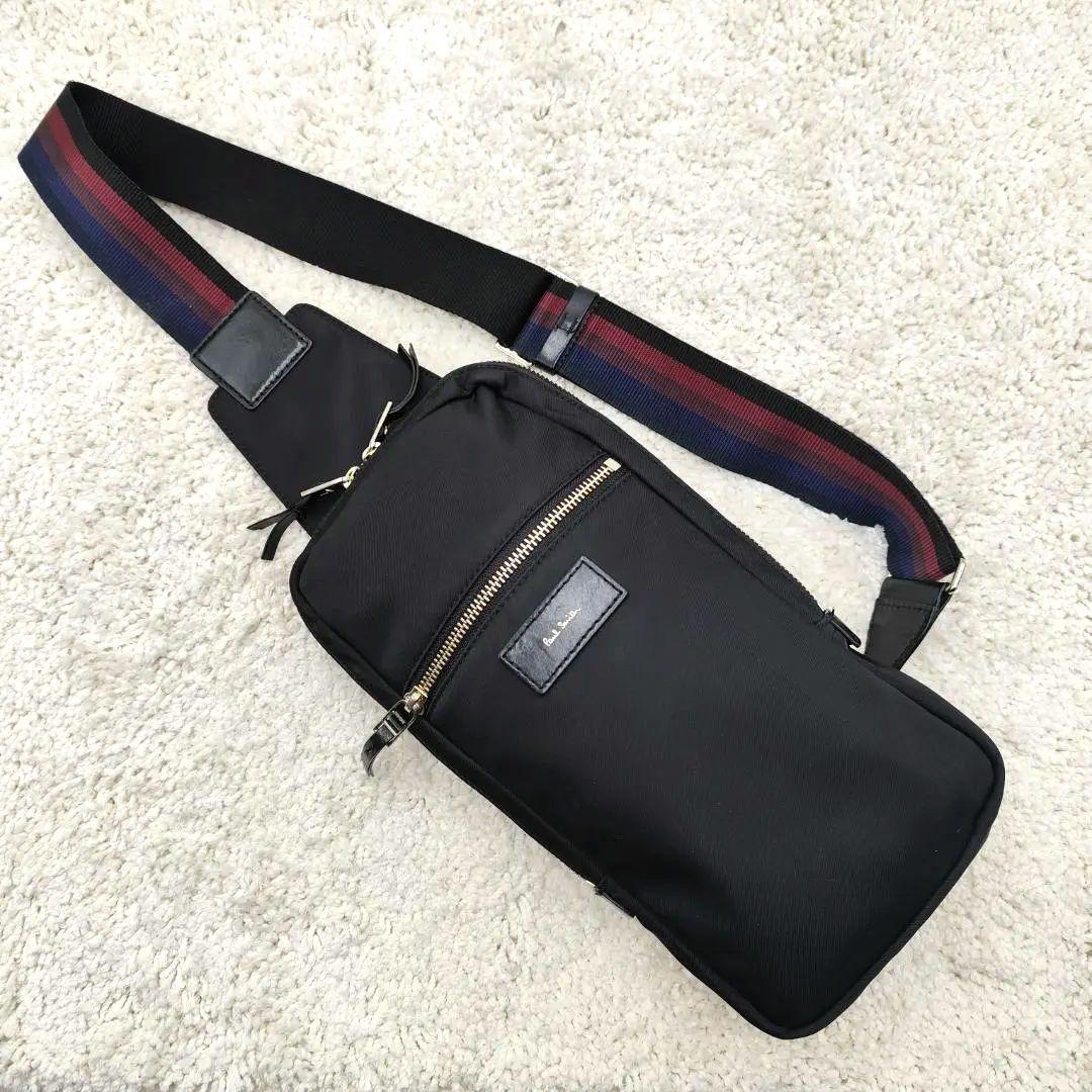 美品 Paul Smith ボディバッグ ショルダー 黒 マルチストライプ 軽量 楽天市場】Paul Smith ポールスミスマルチカラーストライプボディー