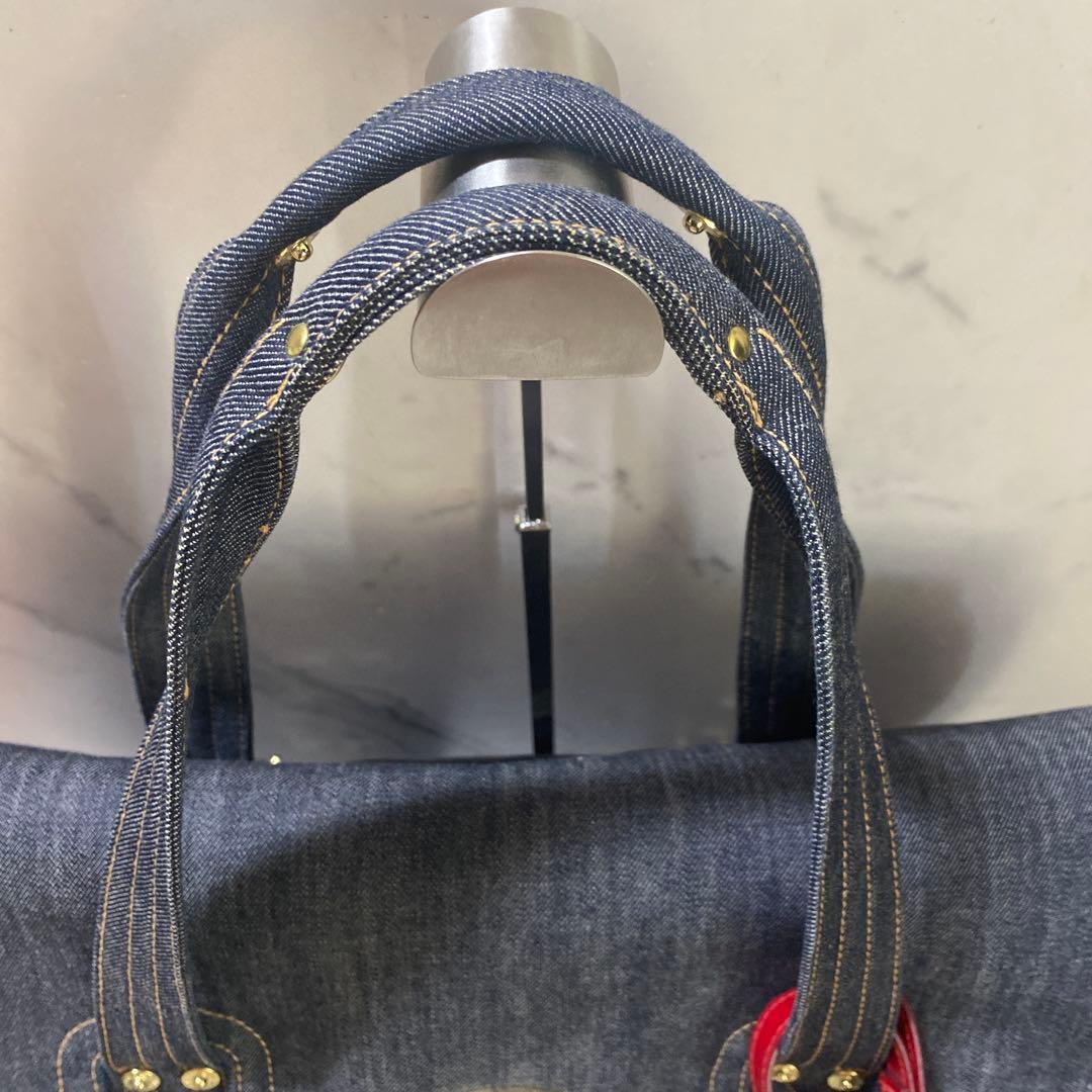 Mulberry ボストンバッグ ハンドバッグ ハート デニム地 紺 - メルカリ