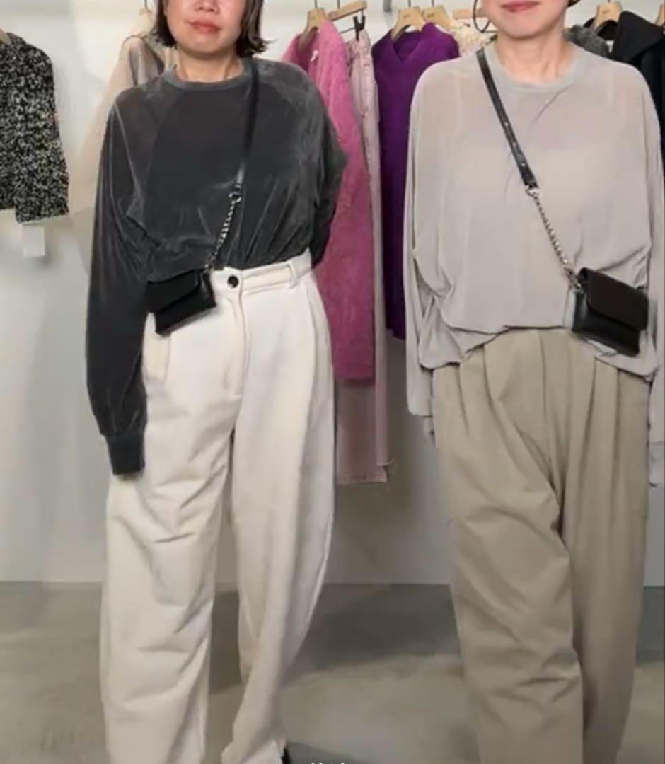 新品タグ付【YENN イエン】フロッキーチュールプルオーバー ベージュ